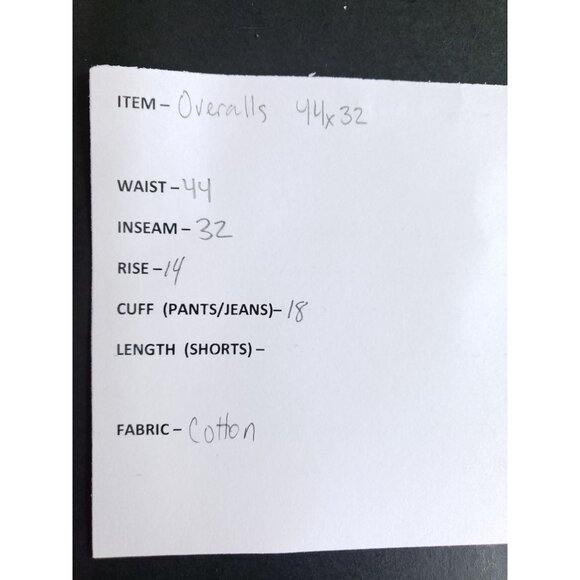 Womens Blue Denim Overalls 44x32 Adjustable Straps Straight Leg - Picture 6 of 10